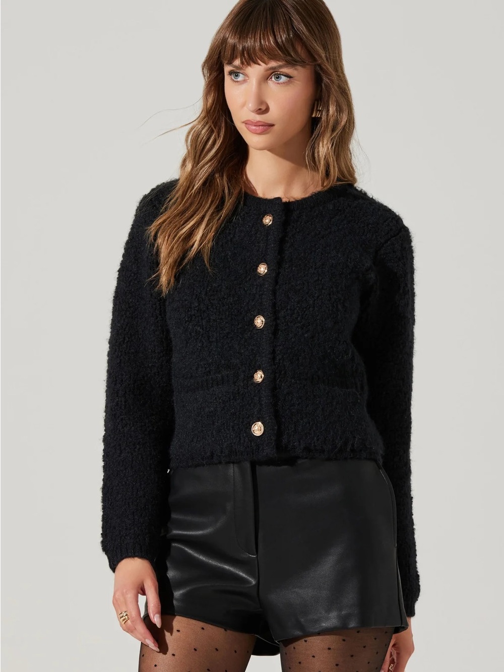 ASTR NWT Myrtle Wool-Blend Knit Fuzzy Cardigan Sweater